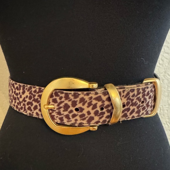 Animal print vintage belt with fabulous gold buckle - Picture 1 of 8